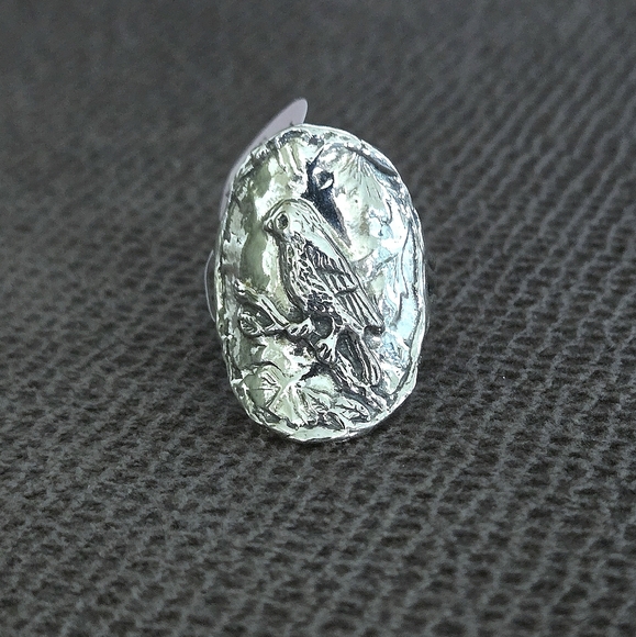 Noa Zuman Sterling Silver🤍 Embossed Bird🐦 Ring💍 - Picture 10 of 16